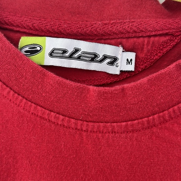 Elan red baby tee in size medium with heart on fire detail - Picture 5 of 5